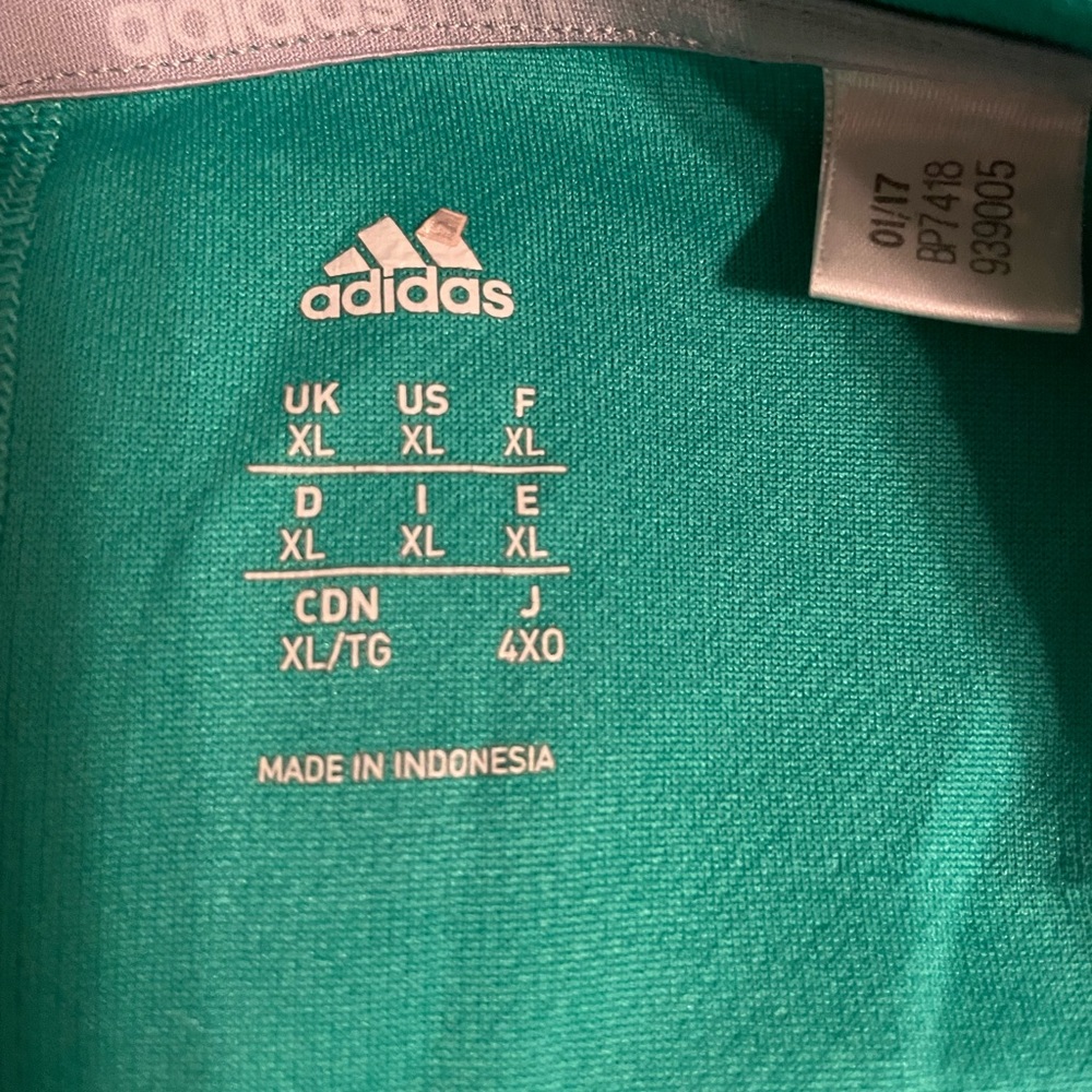 Adidas Unisex Short Sleeve Green/Silver XL